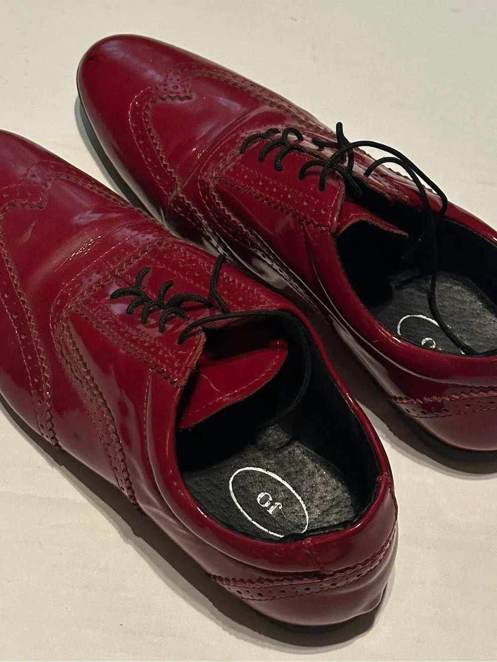 Jo Men's Red Leather Wingtip Dress Shoes